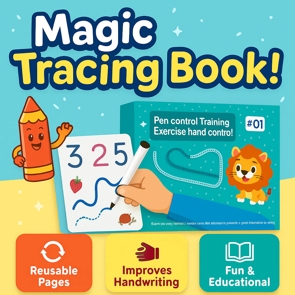 💥📚 Magic Tracing Book™- (64 Pages) Reusable Learning 😎 | 45% OFF 🔥